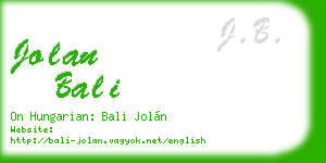 jolan bali business card