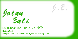 jolan bali business card